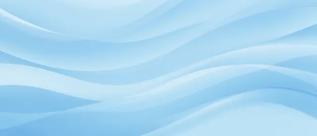 Smooth layered soft blue abstract wave shapes fill a wide banner background