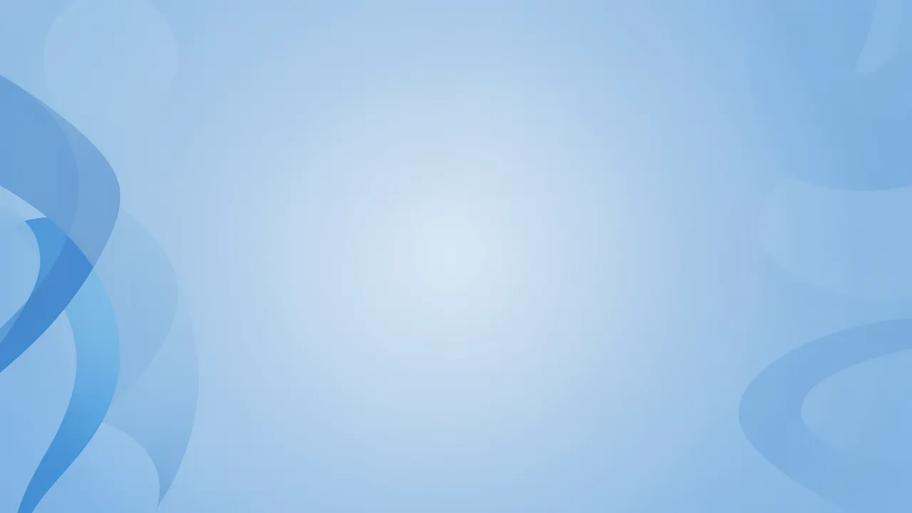 Smooth light blue gradient background with translucent abstract curved shapes and empty central copy space