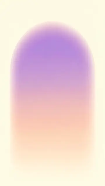 A grainy blurred vertical gradient of lilac to peach forming a soft arch shape on a pale cream background