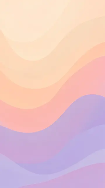 Smooth layered wavy gradients in soft peach, pink, and lilac tones fill the full frame.