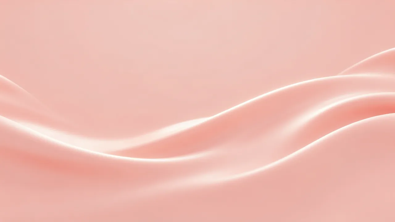 Smooth flowing rosy light waves curve gently across a solid blush pink background