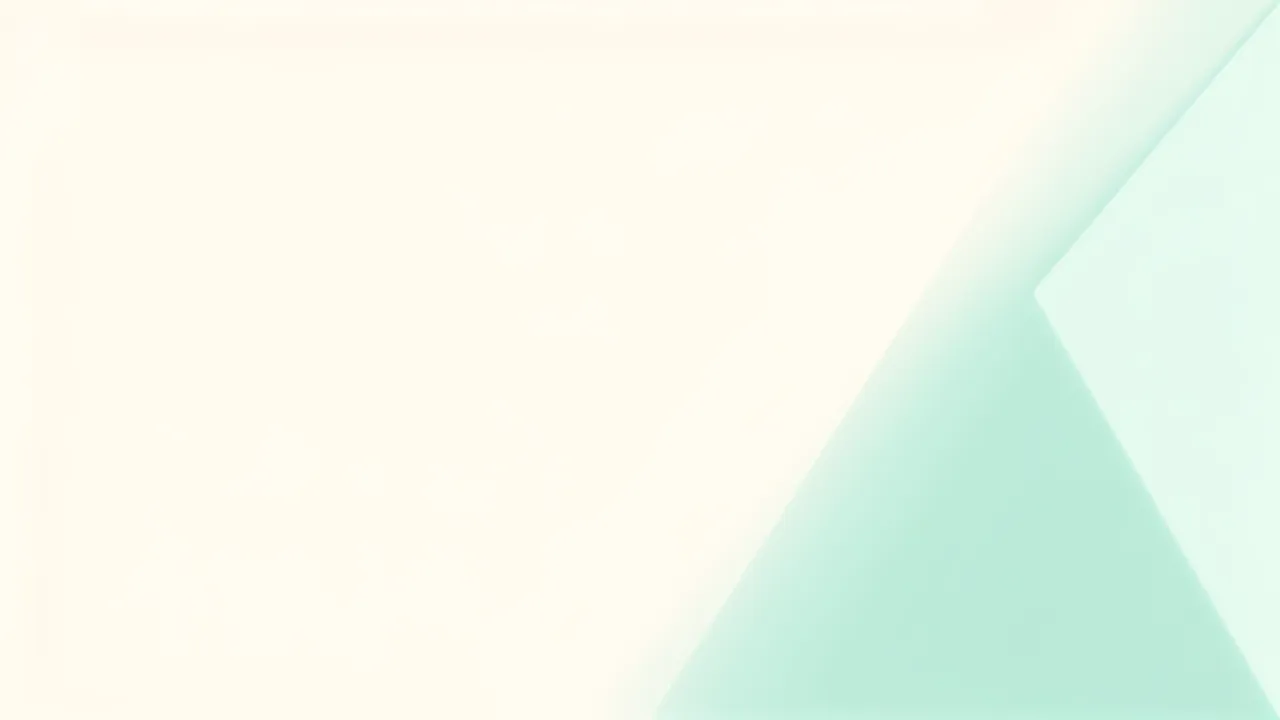 Pale off-white empty space occupies the left, with a soft-edged pale teal gradient shape entering from the right.