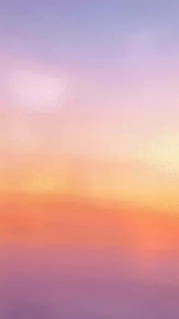 Vertical fine-grained gradient wallpaper blending soft purple, pink, orange and warm sunset tones with a pearly sheen