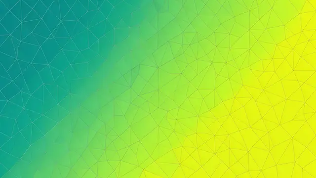 Low poly geometric gradient mesh background shifting from teal through lime green to bright yellow