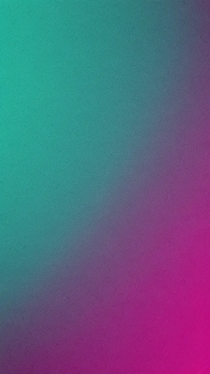 A vertical grainy gradient wallpaper transitioning smoothly from teal to magenta with soft uniform noise