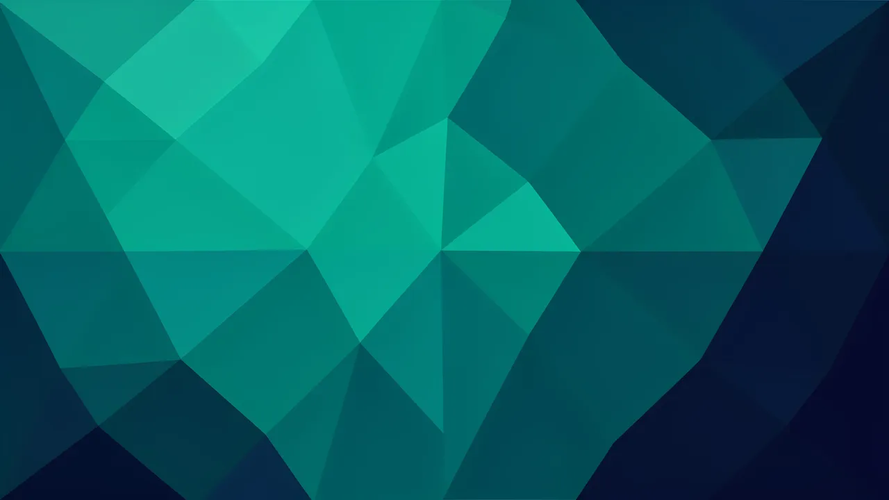 Seamless geometric low-poly pattern in graduating shades of teal and deep navy blue