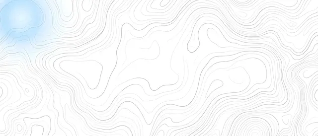 Pale gray topographic contour lines on white with a soft blue glow in the top left corner