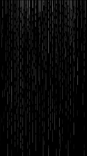 Sparse vertical rain drop streaks fall against a solid pure black background
