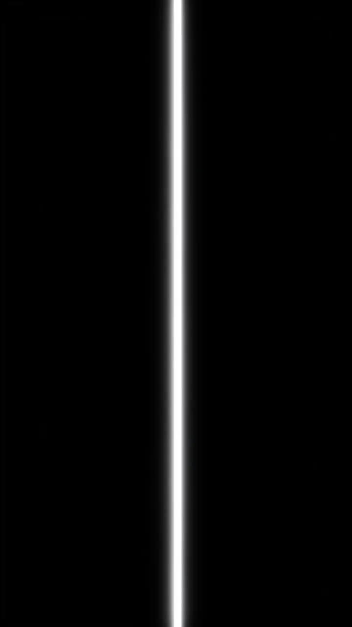 A narrow vertical shaft of glowing white light sits centered on a pure solid black background
