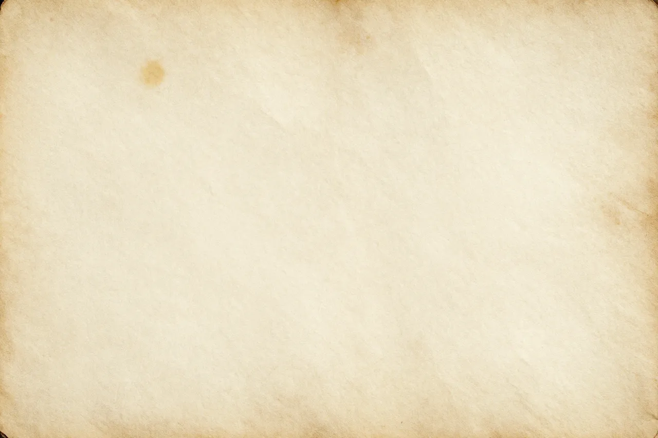 A close-up of faded, stained old paper with subtle crinkles and warm browned edges