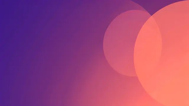 Smooth gradient from deep violet to coral with overlapping translucent circles on the right side