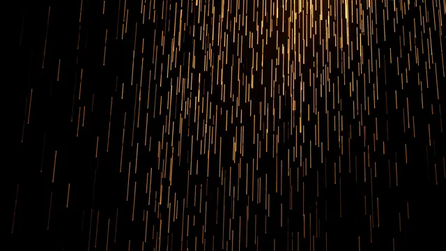 Vertical glowing amber rain streaks fall against a solid pure black background