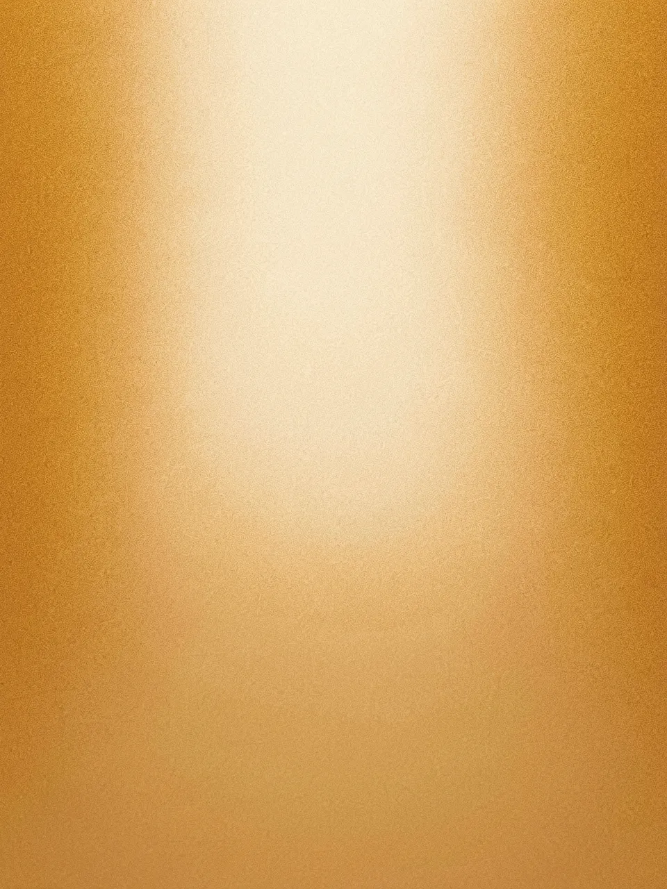 A tall grainy warm ochre background with a soft cream glow centered at the top fading downwards.