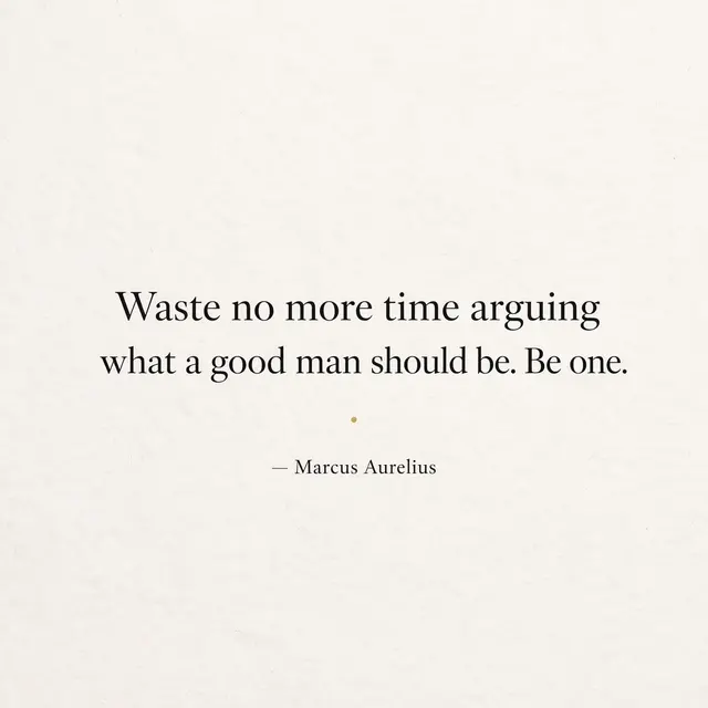Minimalist quote card with serif text, small gold dot divider, on a soft off-white textured background reading "Waste no