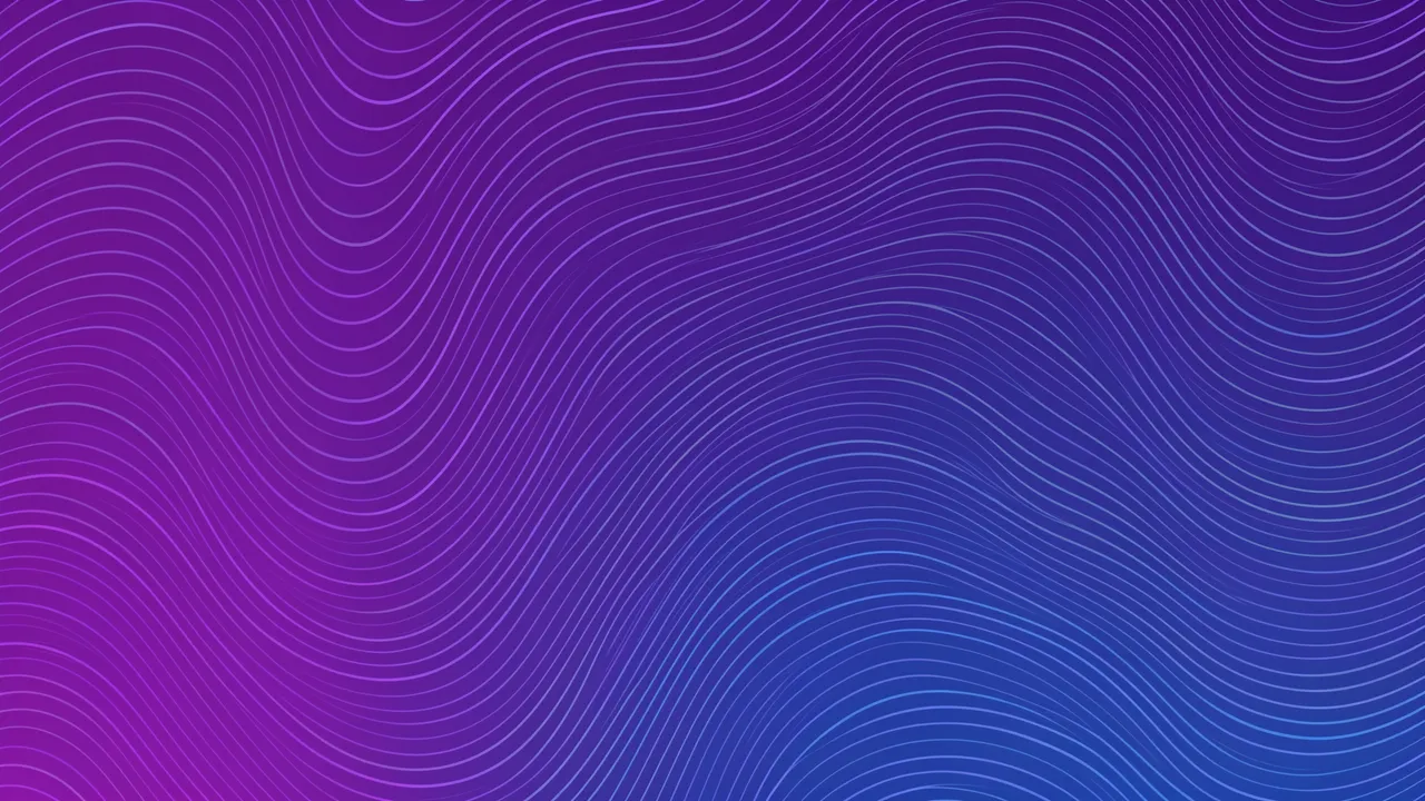 Smooth thin wavy lines flow across a seamless purple to blue gradient background