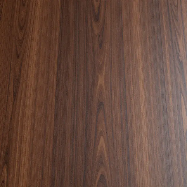 Full frame close-up of wenge wood surface with warm brown tones and fine dark grain lines