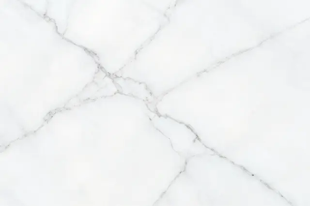 Smooth polished white marble with delicate natural gray veining spanning the full frame
