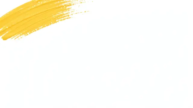 A honey-yellow highlighter-style brush swipe sits in the top left corner of an otherwise plain white background with empty
