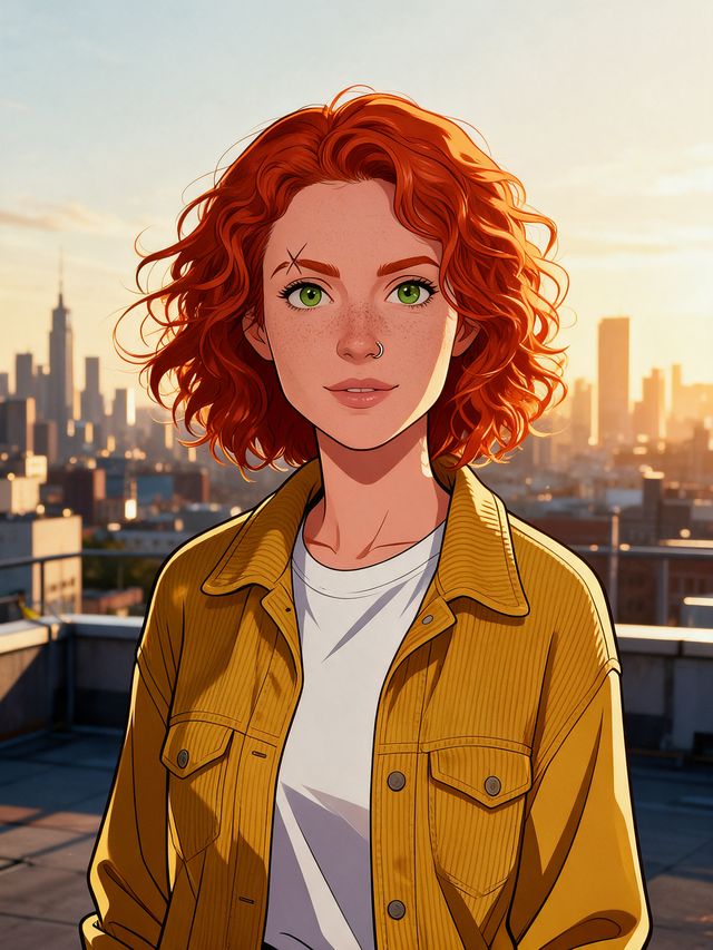 The same character: anime key-visual illustration