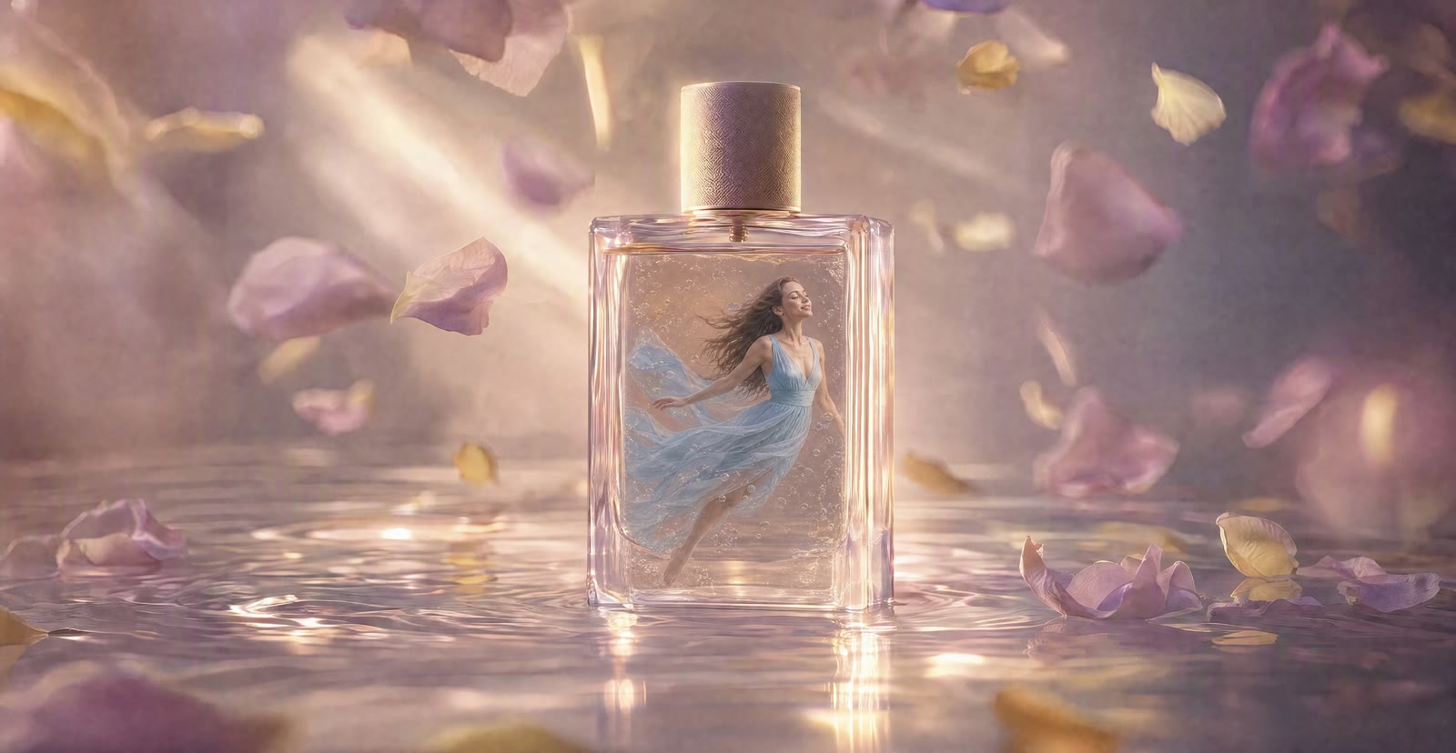 Perfume bottle scene from the product demo