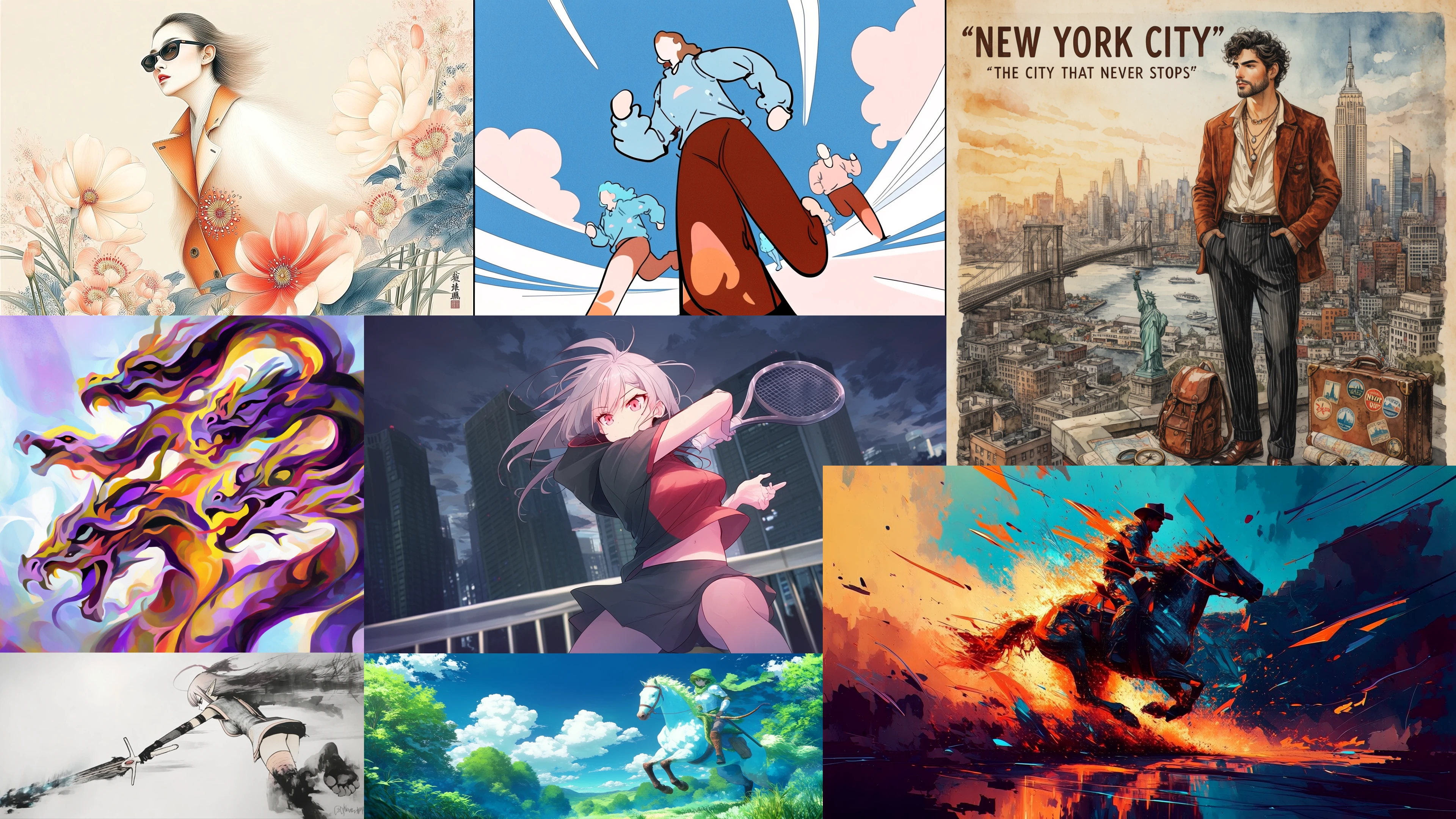 Strong range in expressive visual styles