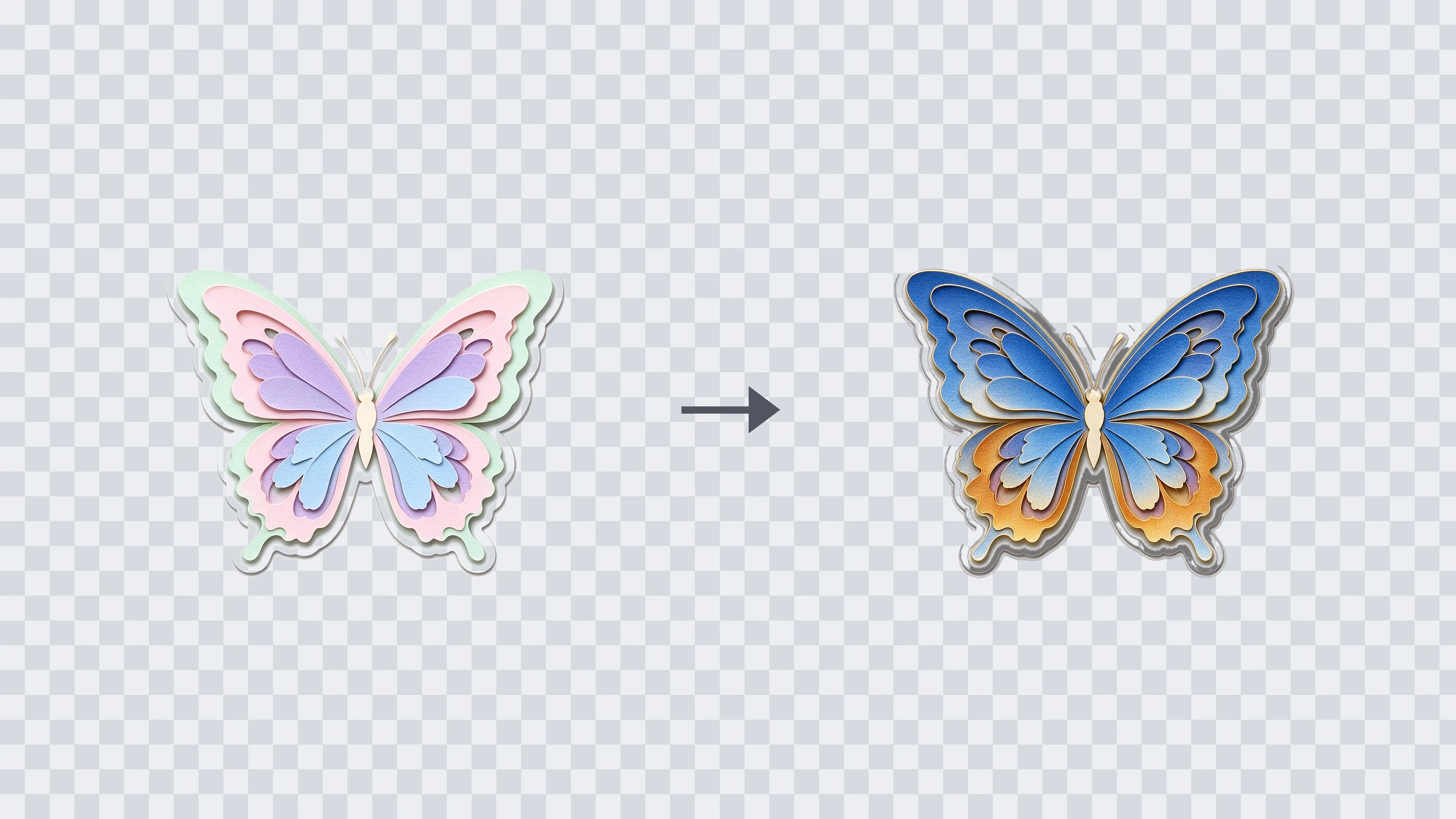 Transparent sticker edits