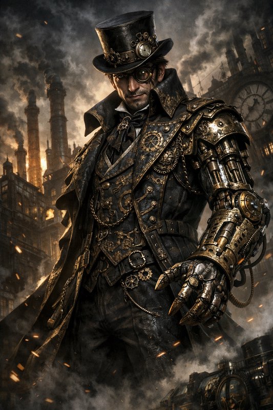 A detailed steampunk character in ornate, gear-fil | chris70 on ...