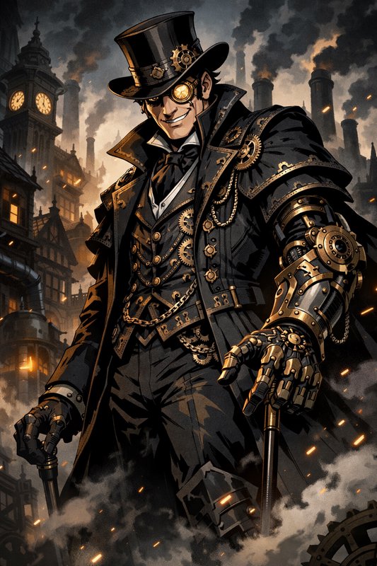 A detailed steampunk character in ornate, gear-fil | chris70 on ...
