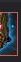 Heavily blurred framed abstract art featuring a prominent swirling tall blue curved form against ...
