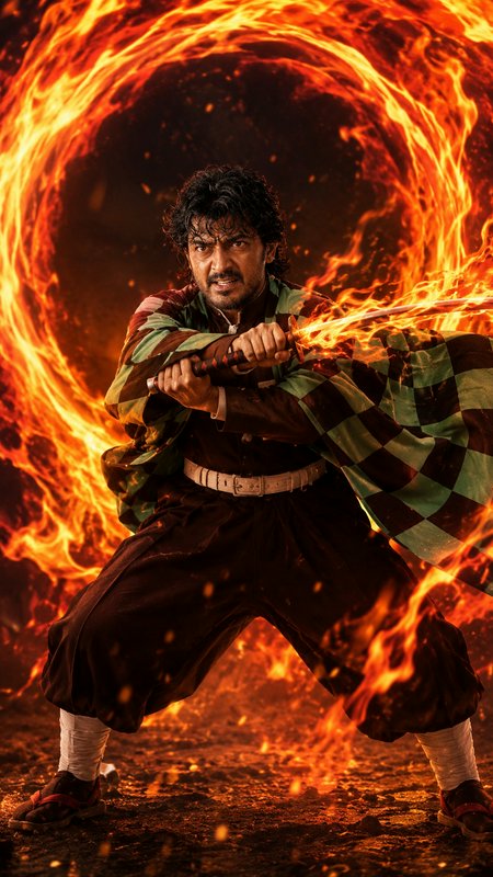 Live action Demon Slayer Tanjiro cos