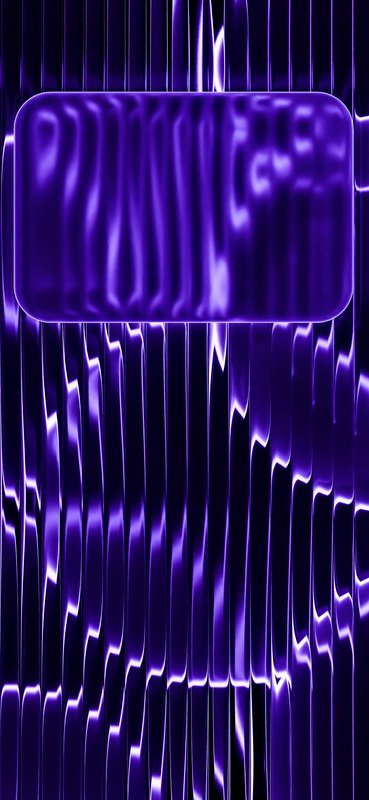 Glossy warped purple glass empty UI frame over vertical distorted glitch dark purple wavy background