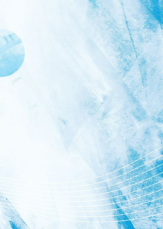 Soft pale blue abstract textured background with canvas grain, curved white lines, and small circ...