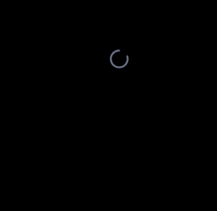 Faint pale gray open circle loading spinner positioned near top center against solid pure black b...