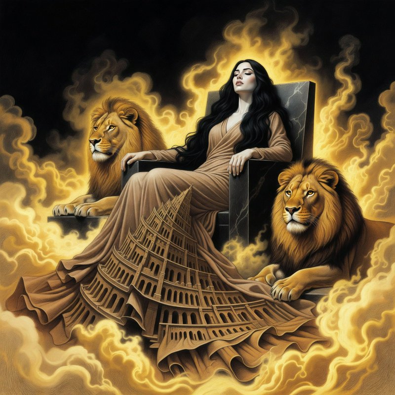 A striking fantasy portrait of a regal woman seate | southamericanmyth ...