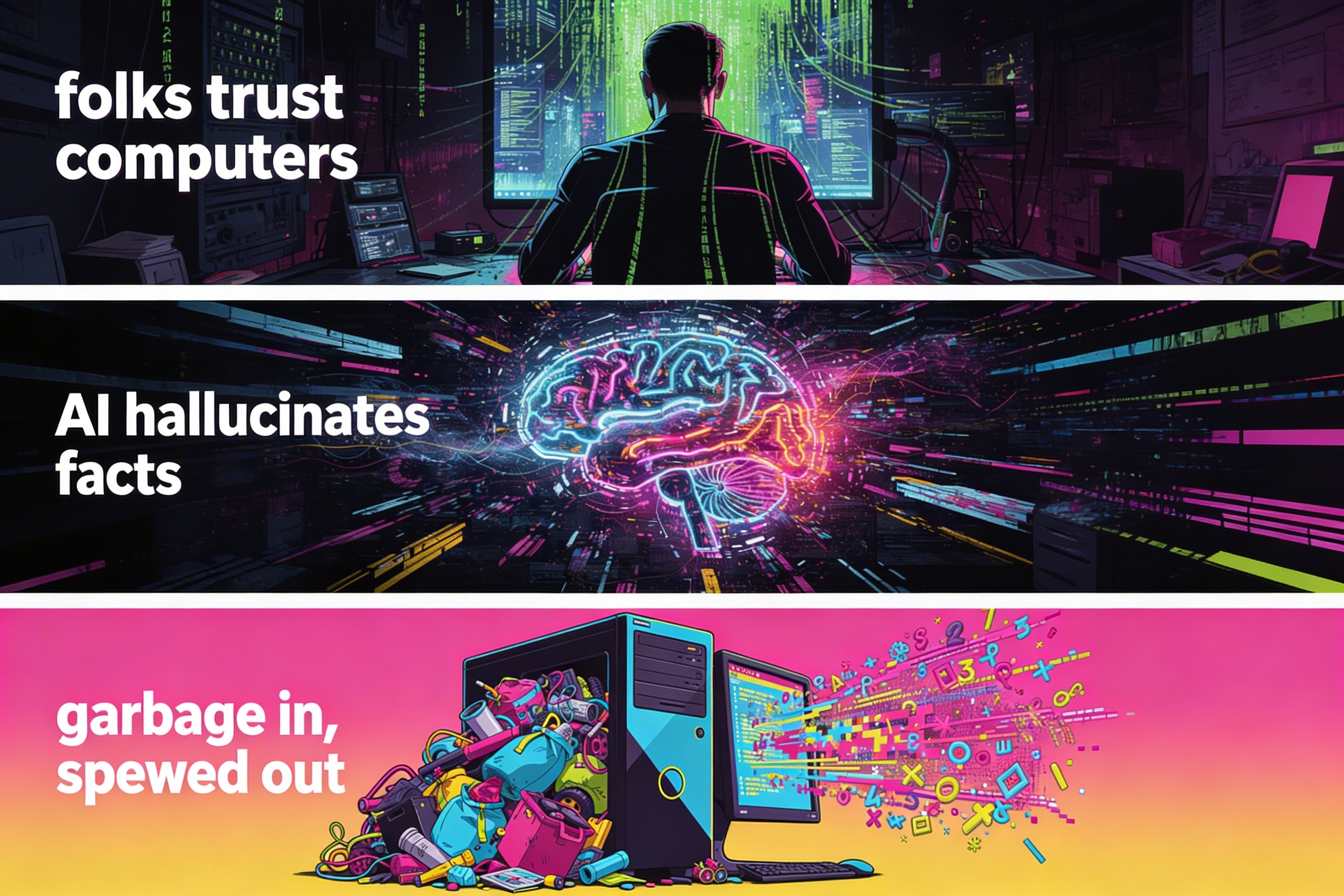 A triptych banner exploring technology themes: a p | CaylaCatz on ...