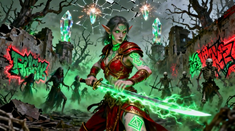 A dramatic fantasy battle scene featuring a armore | CaylaCatz on ...