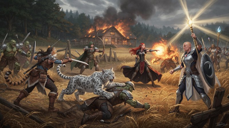 A dramatic medieval fantasy battle unfolds in a fi | CaylaCatz on ...