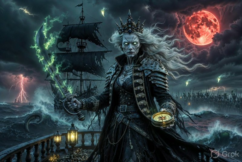 A dramatic dark fantasy scene featuring a crowned | humtum8182 on ...