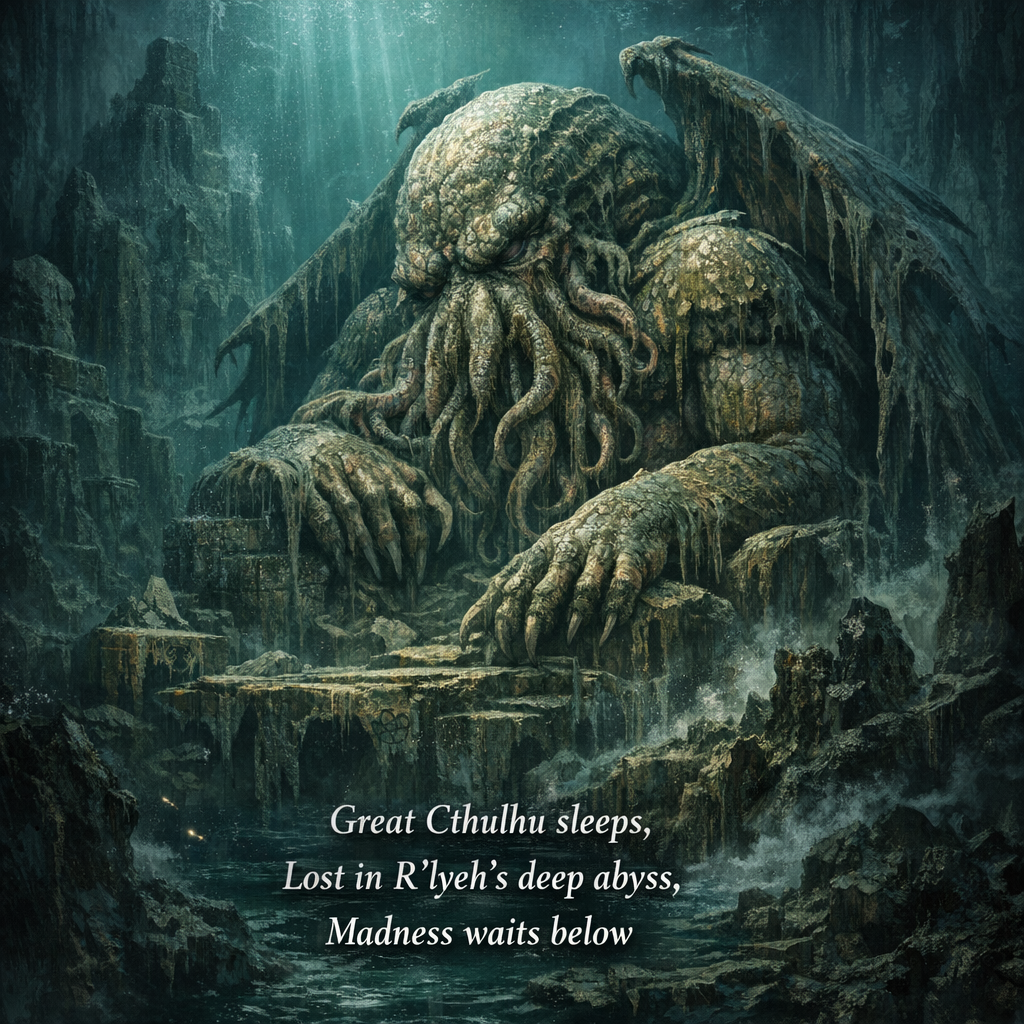 A colossal eldritch figure with a mass of tentacle | TheBard on BudgetPixel
