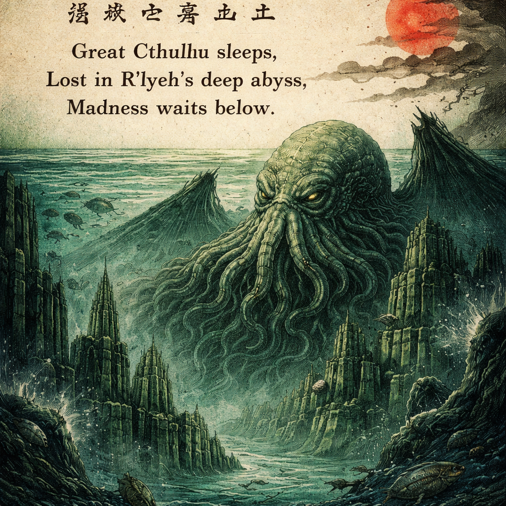 A colossal eldritch figure with a mass of tentacle | TheBard on BudgetPixel