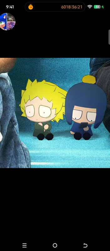 Chibi South Park fan art of Tweek and Craig sitting side by side on a textured blue couch