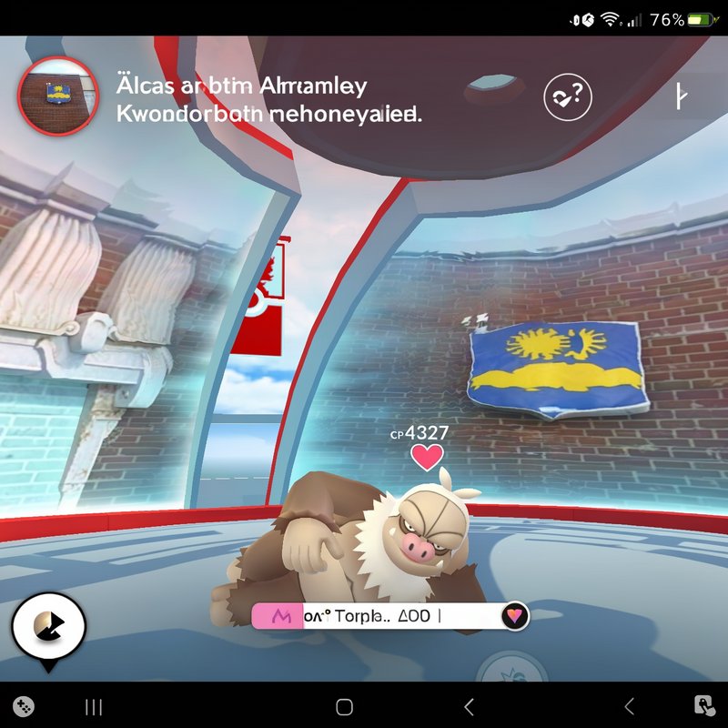 High 4327 CP Slaking defending a Pokemon Go gym captured from an Android mobile gameplay screen