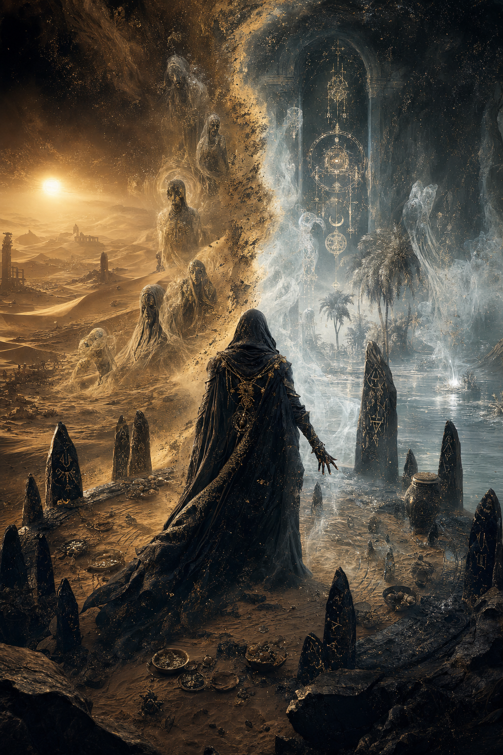 Hooded occult sorcerer holding a candle performs a ritual — AI art by ...