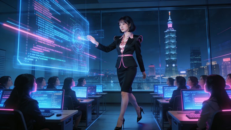 A stylish businesswoman leads a high-tech training | germancowboy on ...