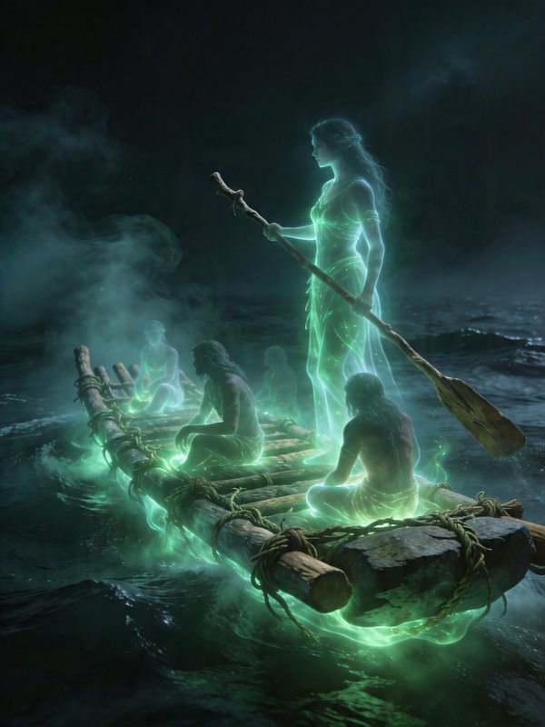 A fantasy scene shows ghostly, green-illuminated f | germancowboy on ...
