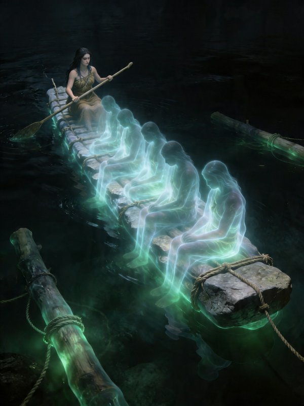 A fantasy scene shows ghostly, green-illuminated f | germancowboy on ...