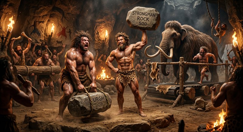 A dramatic, fantasy Stone Age scene showing prehis | charlypalermo on ...