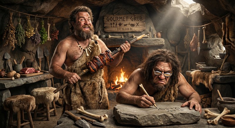 A dramatic, fantasy Stone Age scene showing prehis | charlypalermo on ...