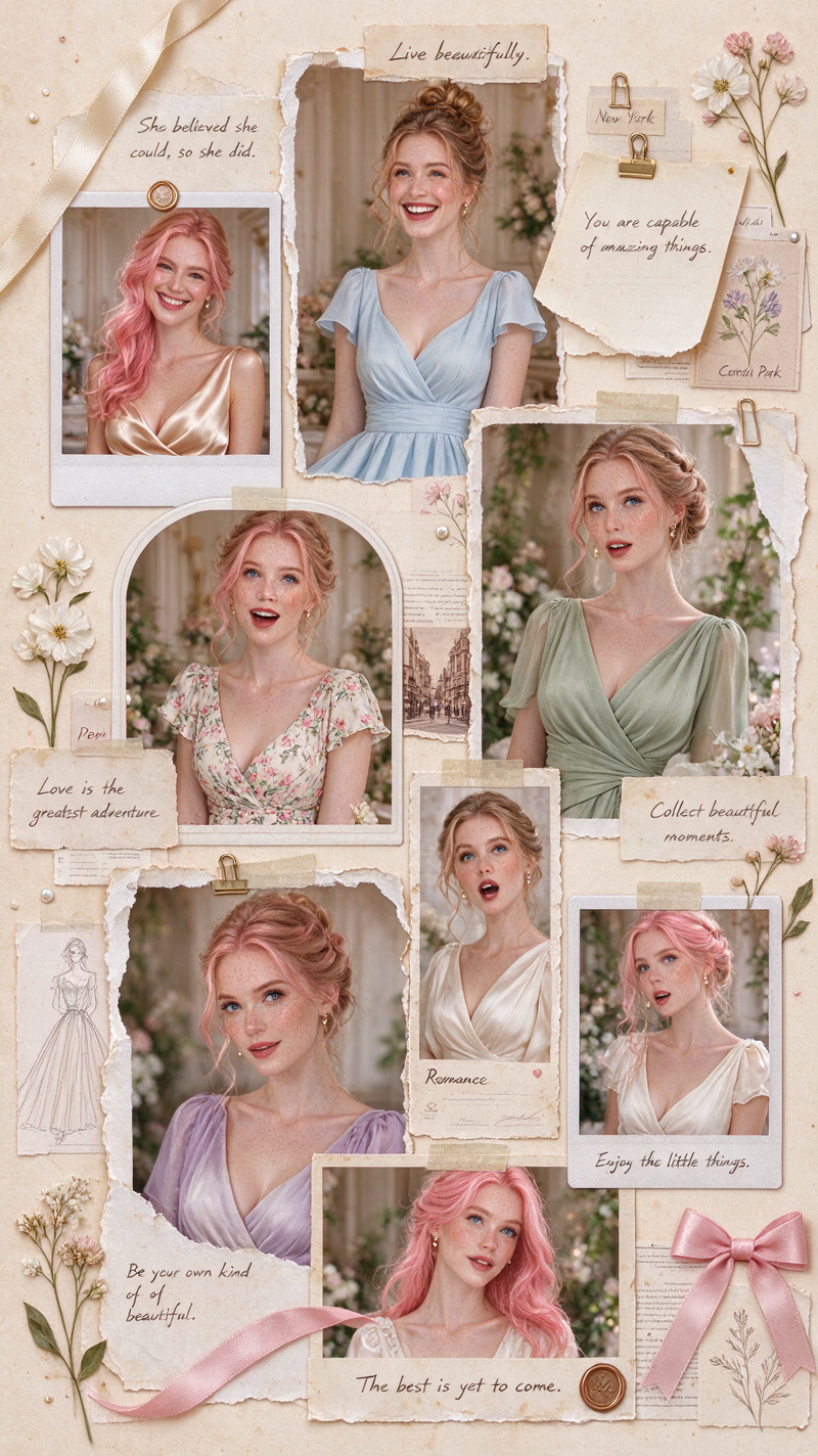 Vintage cottagecore scrapbook collage of portraits of women — AI art by ...