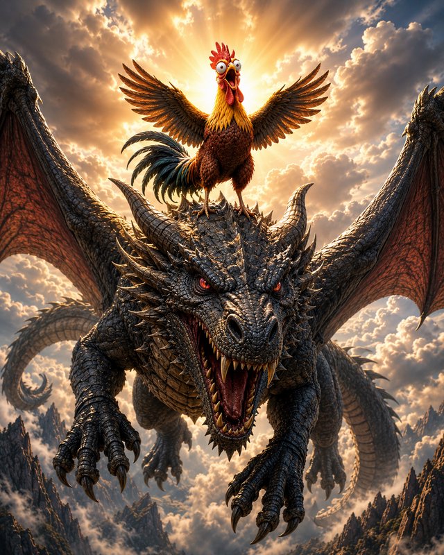 "I breathe fire. He makes the noise."
